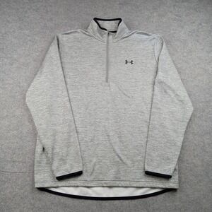Under Armour Pullover Mens Large Gray 1/4 Zip Long Sleeve Athletic Top 1357145